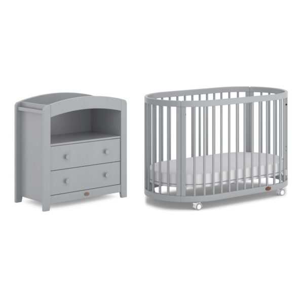 Boori Oasis 2 Piece Room Set (Cot & Chest Changer)-Pebble (2021)