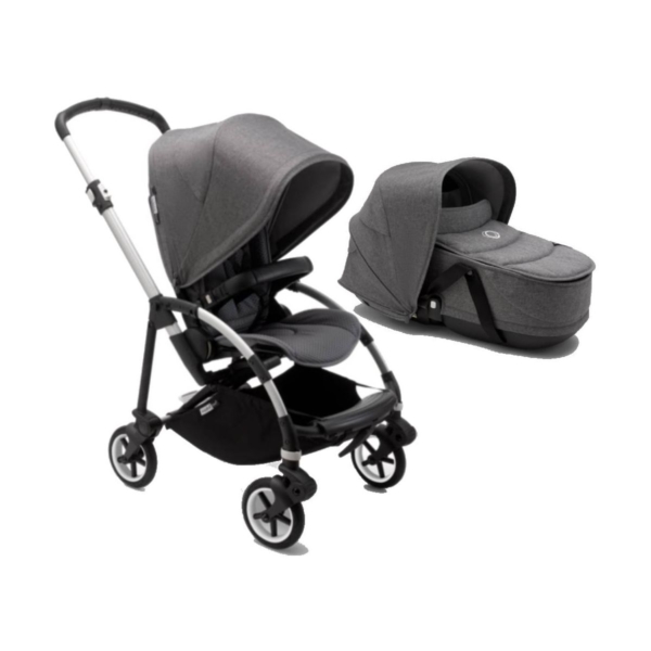 Bugaboo Bee 6 With Carrycot-Aluminium/Grey Melange