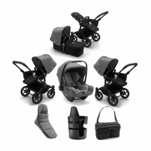 Bugaboo Donkey 3 Mono 7 Piece Bundle-Black/Black-Grey Melange