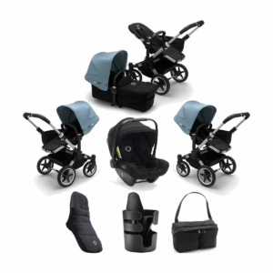 Bugaboo Donkey 3 Mono 7 Piece Bundle-Black/Aluminium-Vapor Blue