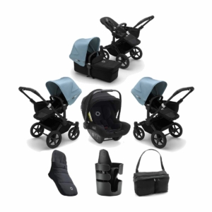 Bugaboo Donkey 3 Mono 7 Piece Bundle-Black/Black-Vapor Blue