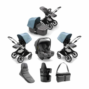 Bugaboo Fox2 7 Piece Bundle-Grey Melange/Aluminium-Vapor Blue