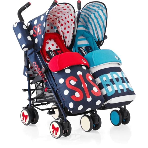 Cosatto Supa Dupa Twin Stroller-Sis & Bro 4