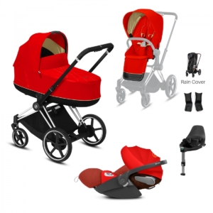 Cybex e-Priam Chrome Pushchair with Lux Carry Cot & Cloud Z Car