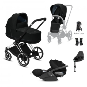 Cybex e-Priam Chrome Pushchair with Lux Carry Cot & Cloud Z Car