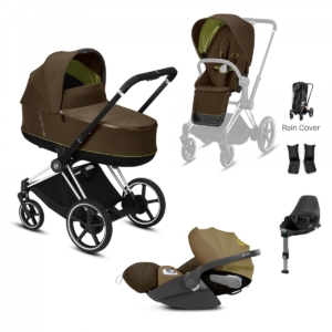 Cybex e-Priam Chrome Pushchair with Lux Carry Cot & Cloud Z Car
