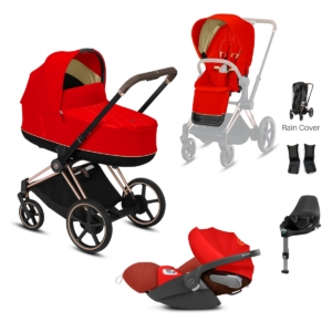 Cybex e-Priam Rose Gold Pushchair with Lux Carry Cot & Cloud Z C
