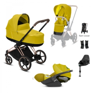 Cybex e-Priam Rose Gold Pushchair with Lux Carry Cot & Cloud Z C