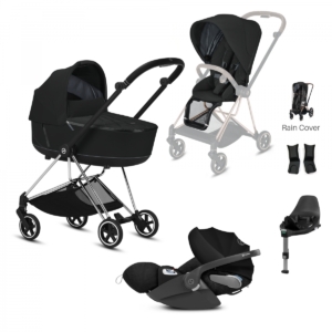Cybex Mios Chrome Pushchair with Lux Carry Cot & Cloud Z Car Sea
