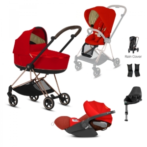 Cybex Mios Rose Gold Pushchair with Lux Carry Cot & Cloud Z Car