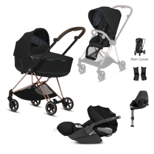 Cybex Mios Rose Gold Pushchair with Lux Carry Cot & Cloud Z Car