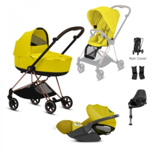 Cybex Mios Rose Gold Pushchair with Lux Carry Cot & Cloud Z Car