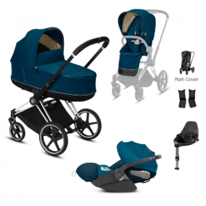 Cybex Priam Chrome Pushchair with Lux Carry Cot & Cloud Z Car Se
