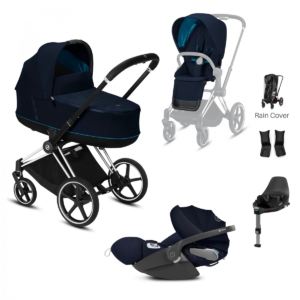 Cybex Priam Chrome Pushchair with Lux Carry Cot & Cloud Z Car Se