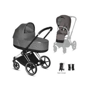 Cybex Priam Chrome Pushchair with Lux Carry Cot-Manhattan Grey/B