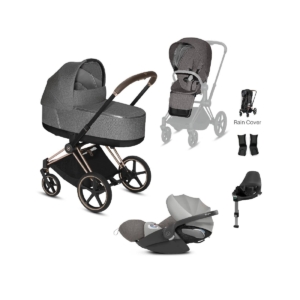 Cybex Priam Rose Gold Pushchair with Lux Carry Cot & Cloud Z Car