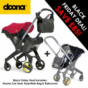 Doona Infant Car Seat Stroller-Flame Red + FREE Essentials Bag &