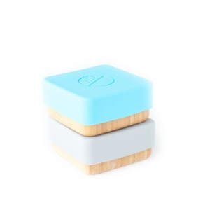 eco rascals Bamboo Snack Pots-Blue & Grey (NEW)