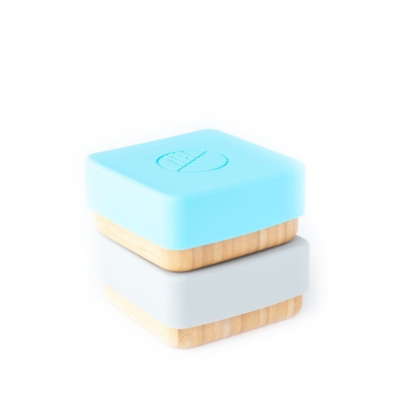 eco rascals Bamboo Snack Pots-Blue & Grey (NEW)