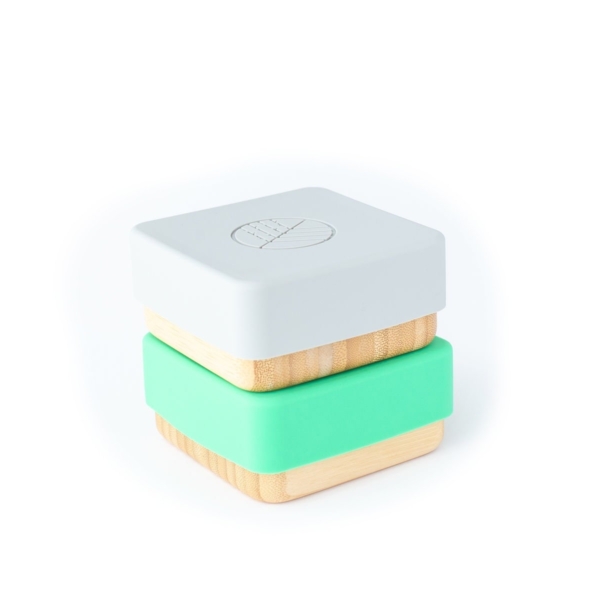 eco rascals Bamboo Snack Pots-Green & Grey (NEW)
