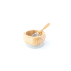 eco rascals Bamboo Suction Bowl & Spoon Set-Grey (NEW)