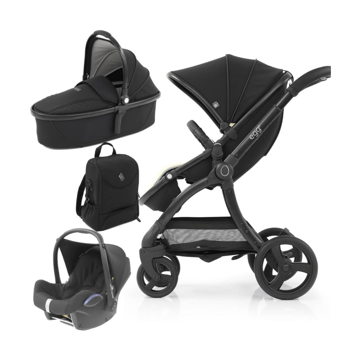 egg® 2 Special Edition 3in1 Cabriofix Travel System-Just Black