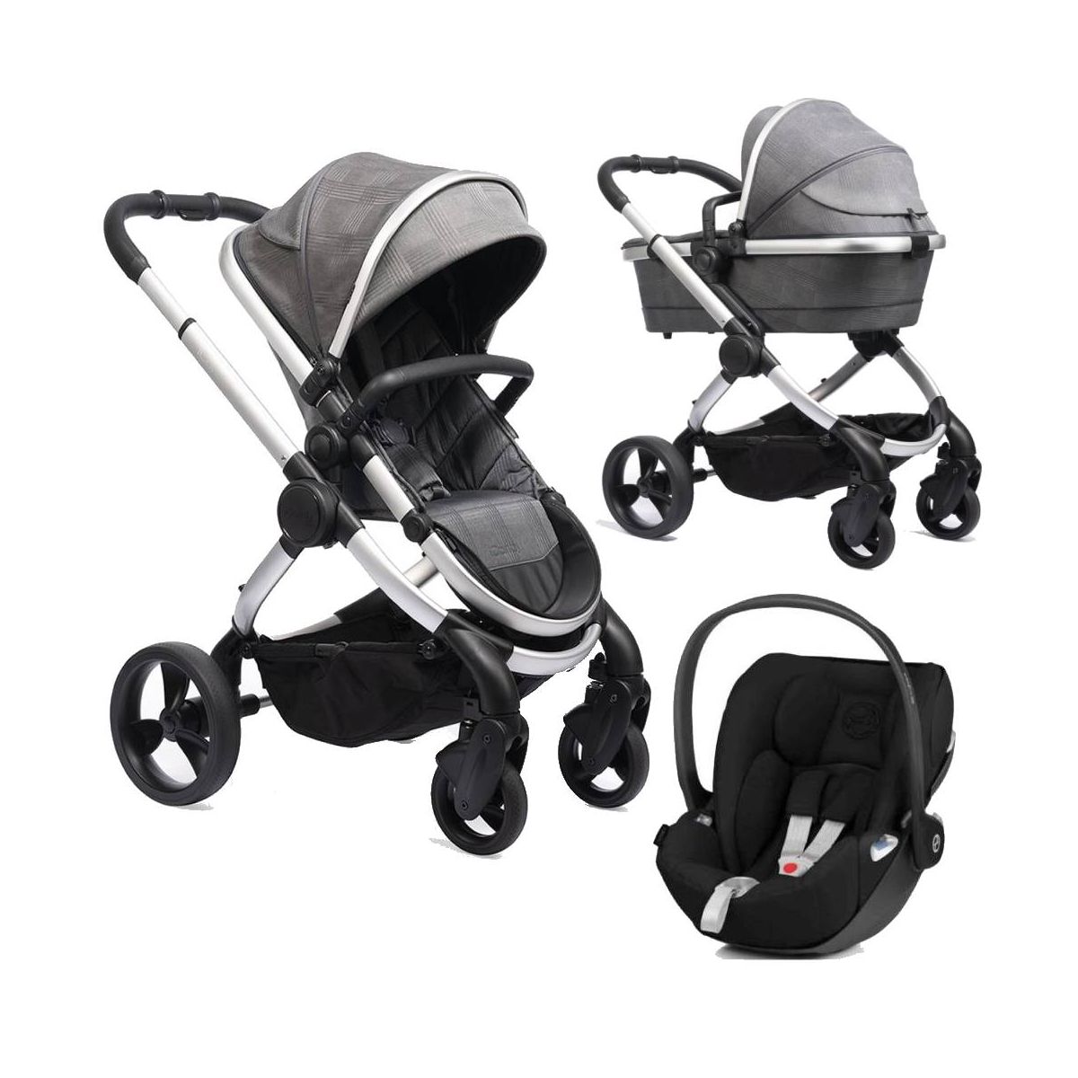 iCandy Peach & Cybex Bundle -Satin/Dark Grey Check