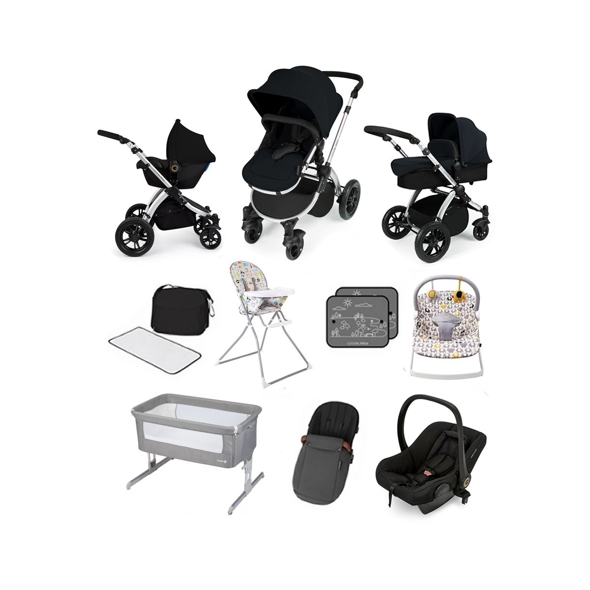 Ickle Bubba Stomp V2 10pc Newborn Bundle-Silver Frame