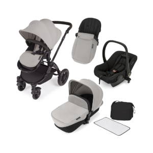Ickle Bubba Stomp V2 Black Frame 3in1 Travel System-Silver