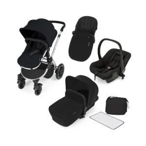 Ickle Bubba Stomp V2 Silver Frame 3in1 Travel System-Black