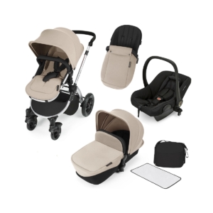 Ickle Bubba Stomp V2 Silver Frame 3in1 Travel System-Sand