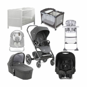 Joie Chrome DLX 7 Piece Newborn Bundle-Pavement