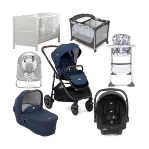 Joie Versatrax 7 Piece Newborn Bundle-Deep Sea