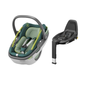 Maxi Cosi Coral i-Size Car Seat with FamilyFix3 Base-Neon Green