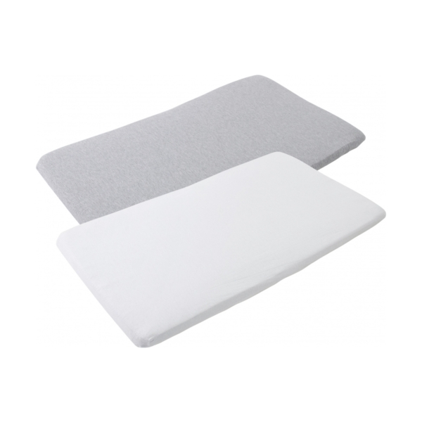 Maxi Cosi Iris Travel Cot Bedsheet 2 Pk-White & Grey