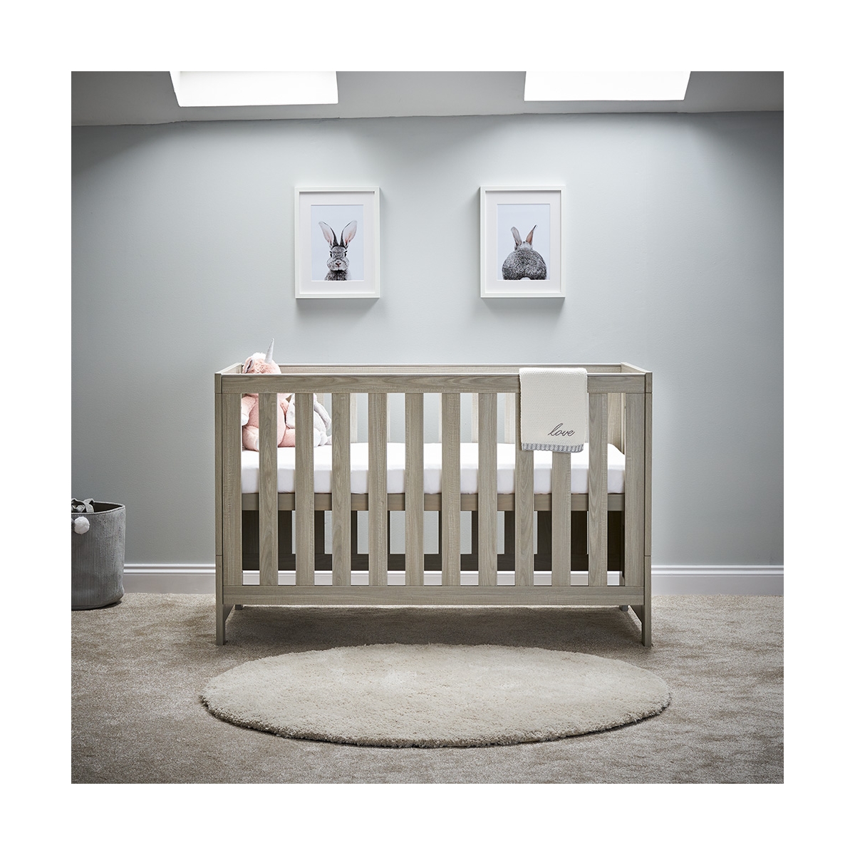 OBaby Nika Cot Bed-Oatmeal