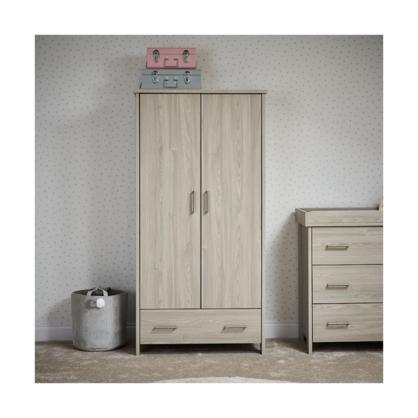 Obaby Nika Double Wardrobe-Oatmeal