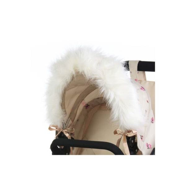 Roma Dolls Pram Hood Fur-Cream