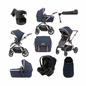 Silver Cross Wave 2020 Dream & I-Size Base Bundle-Indigo