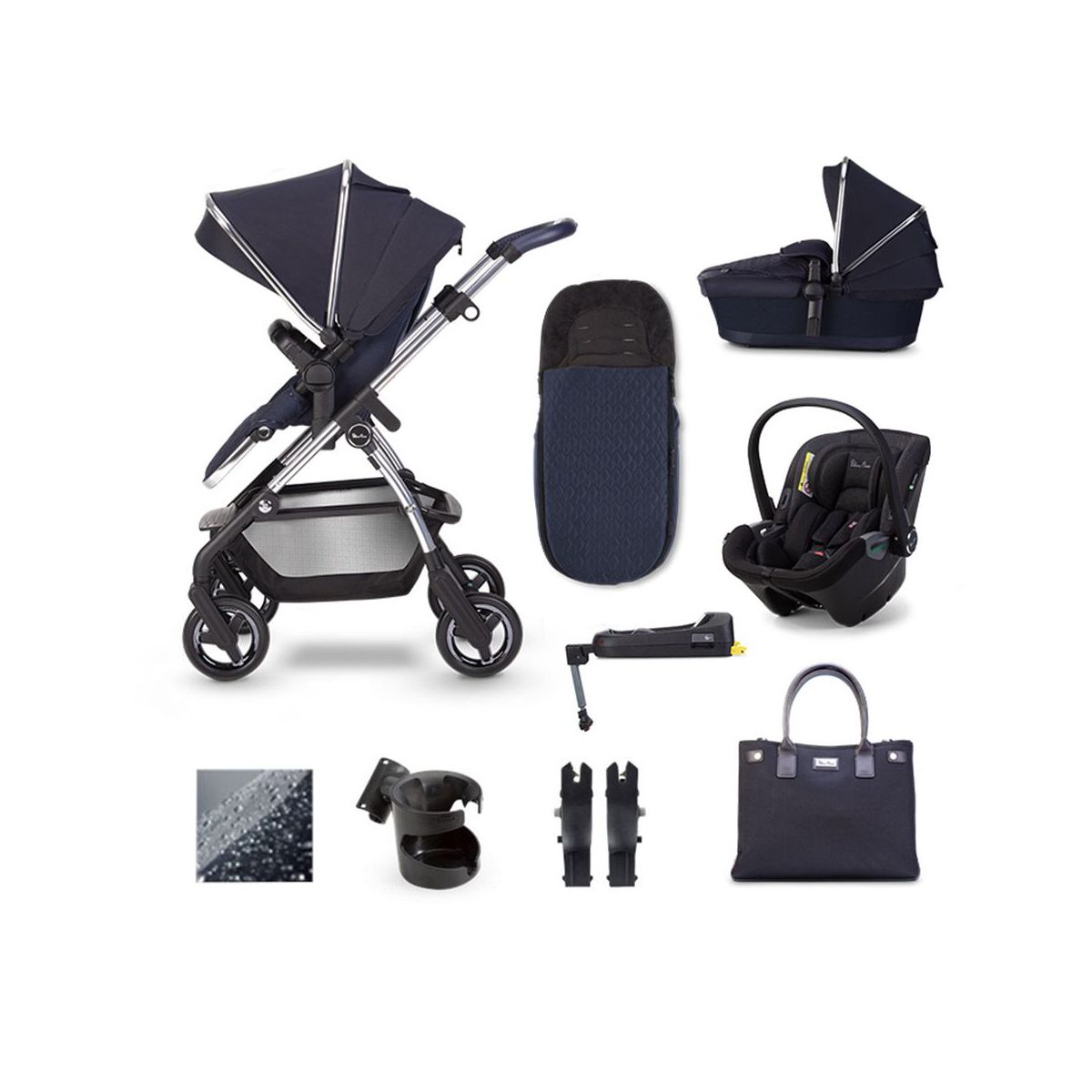 Silver Cross Wayfarer Dream & I-Size Base Bundle-Sapphire (2020)