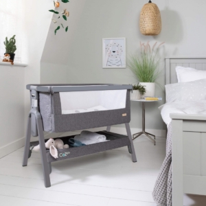 Tutti Bambini CoZee LITE Bedside Crib-Charcoal/Liquorice