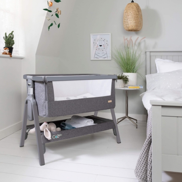 Tutti Bambini CoZee LITE Bedside Crib-Charcoal/Liquorice