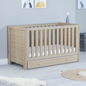Babymore Luno Cot Bed-Oak