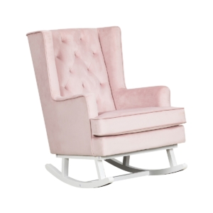 Convertible Nursing Rocking Chair-Dusty Pink/White Legs (NEW)