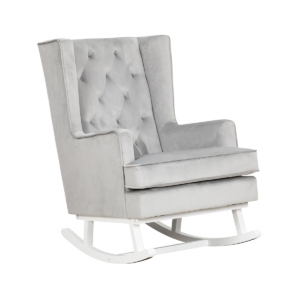 Convertible Nursing Rocking Chair-Quiet Grey/White Legs (NEW)