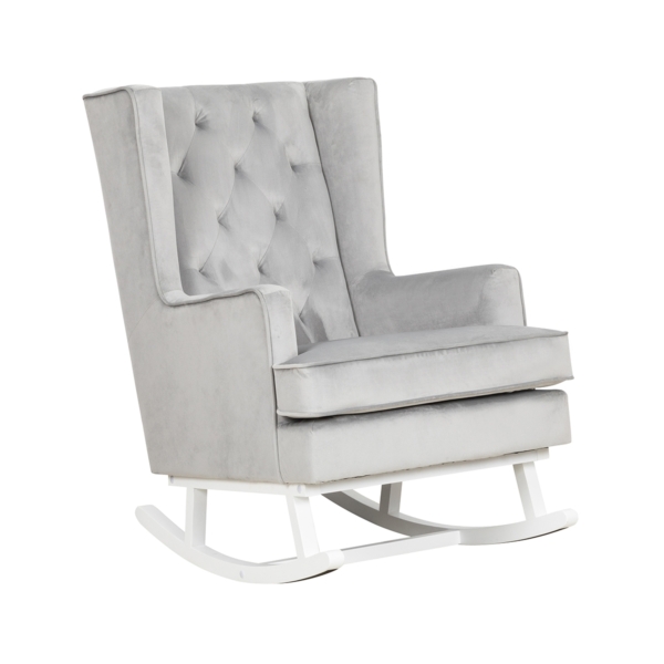 Convertible Nursing Rocking Chair-Quiet Grey/White Legs (NEW)