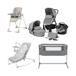Kinderkraft Moov 12 Piece Complete Nursery Bundle-Grey Melange