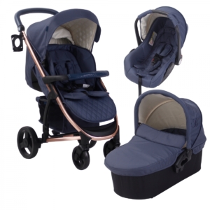 My Babiie Billie Faiers MB200+ Travel System-Rose Gold and Navy