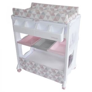 My Babiie Geometric Baby Bath and Changing Unit-Pink (MBCHPG)