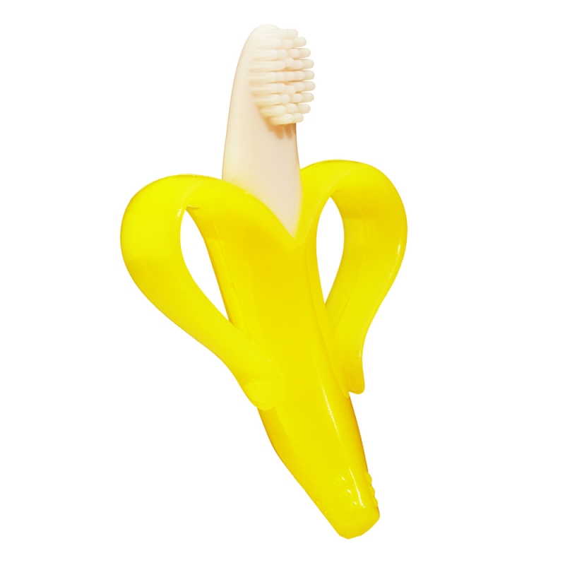 Prince Lionheart BABY BANANA Infant Teething Toothbrush-Yellow